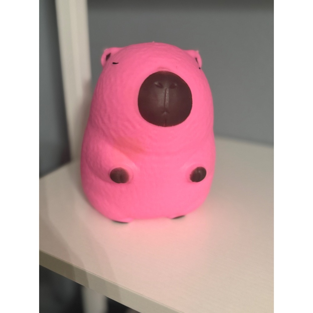 Viral jumbo Hot Pink Capybara Squishy Toy Slow Rising Squeeze Sensory - Picture 3 of 3
